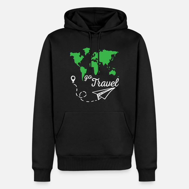 Partez en voyage - Sweat à capuche Premium bio Homme - noir