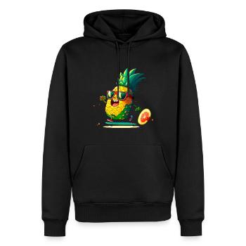 Funny pineapple skating - Men’s Premium Organic Hoodie - black - Front - Nico (187cm)