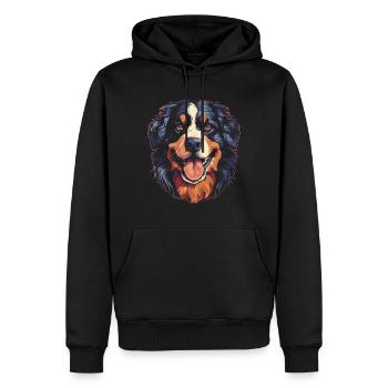 Bouvier bernois - Sweat à capuche Premium bio Homme - noir - Devant - Nico (187cm)