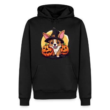 Conception de chiens d’Halloween mignons avec des citrouilles - Sweat à capuche Premium bio Homme - noir - Devant - Nico (187cm)