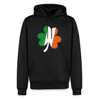 Shamrock drapeau irlandais - Sweat à capuche Premium bio Homme - noir - Devant - Nico (187cm)