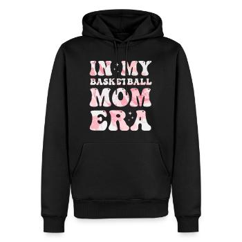 À l’époque de ma maman de basket-ball, maman de basket-ball colorée - Sweat à capuche Premium bio Homme - noir - Devant - Nico (187cm)