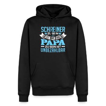 SCHREINER und Papa - Männer Premium Bio Hoodie - Schwarz - Vorne - Nico (187cm)