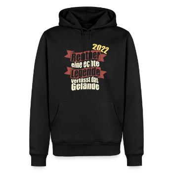 Rentner 2022 Eine Legende verlässt das Gelände - Männer Premium Bio Hoodie - Schwarz - Vorne - Nico (187cm)
