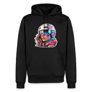 Snowboarder / Sports d’hiver / Piste / Neige / Alpes - Sweat à capuche Premium bio Homme - noir - Devant - Nico (187cm)