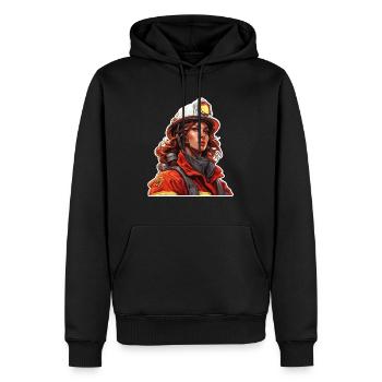Pompier/Incendie/Incendie/Extinction/Héroïne - Sweat à capuche Premium bio Homme - noir - Devant - Nico (187cm)