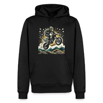 Retro Motocross Gift - Vintage Dirt Bike - Men’s Premium Organic Hoodie - black - Front - Nico (187cm)