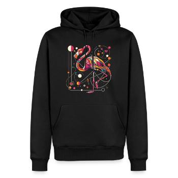 Cool Flamingo - Cadeau pour l’amoureux des animaux - Sweat à capuche Premium bio Homme - noir - Devant - Nico (187cm)