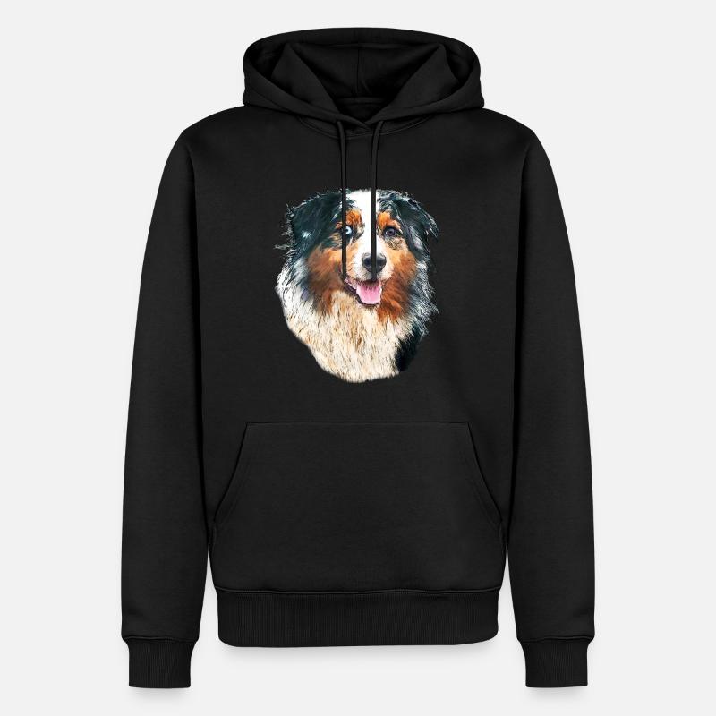 Aussie - Männer Premium Bio Hoodie - Schwarz