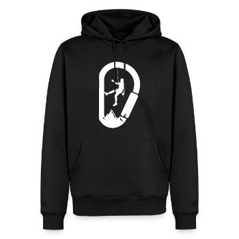 Karabiner Kletterer - Männer Premium Bio Hoodie - Schwarz - Vorne - Nico (187cm)