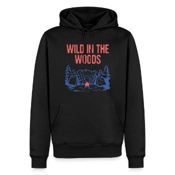 Wild in the Woods Camping Forest Camper Woodland - Sweat à capuche Premium bio Homme - noir - Devant - Nico (187cm)