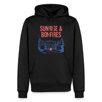 Sunrise & Bonfires Camping Camping Camping d’été Tropical - Sweat à capuche Premium bio Homme - noir - Devant - Nico (187cm)