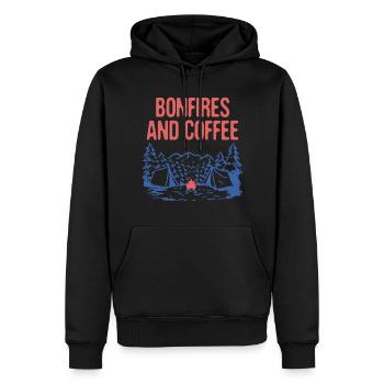 Feux de joie et café Camping Amateur de café Camper - Sweat à capuche Premium bio Homme - noir - Devant - Nico (187cm)