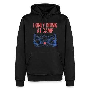 Only Drink at Camp Drinking Camping Alcoholic - Männer Premium Bio Hoodie - Schwarz - Vorne - Nico (187cm)