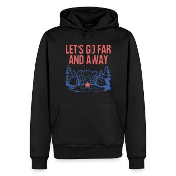 Allons loin camping randonnée camping-car randonneur - Sweat à capuche Premium bio Homme - noir - Devant - Nico (187cm)