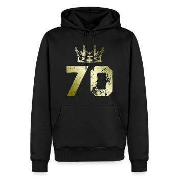 70 Zahl Krone - Männer Premium Bio Hoodie - Schwarz - Vorne - Nico (187cm)