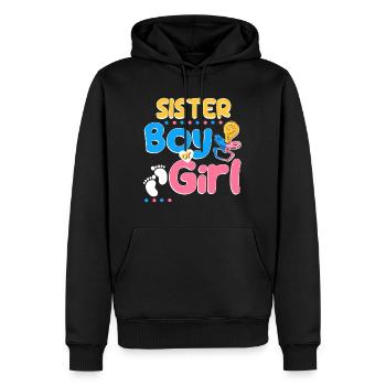 Pink or Blue Sister Loves You Best Sist Ever Big - Sweat à capuche Premium bio Homme - noir - Devant - Nico (187cm)