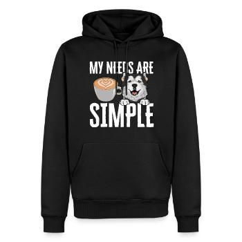 Alaskan Malamute Dog - Men’s Premium Organic Hoodie - black - Front - Nico (187cm)