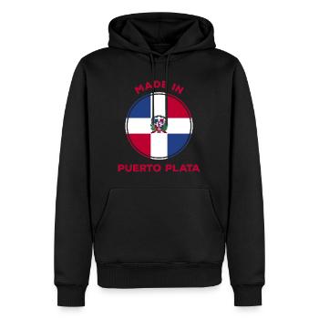 Puerto Plata République dominicaine - Sweat à capuche Premium bio Homme - noir - Devant - Nico (187cm)