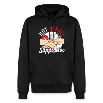 Pas népalais mais un voyageur de campagne favorable Népal - Sweat à capuche Premium bio Homme - noir - Devant - Nico (187cm)