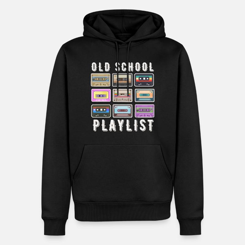OLD SCHOOL PLAYLIST - Sweat à capuche Premium bio Homme - noir