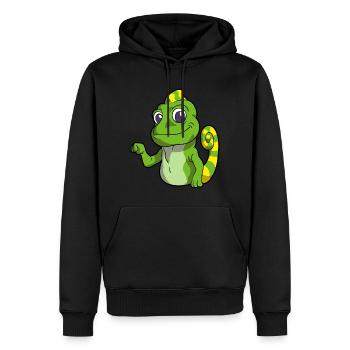 Chameleon Liebhaber | Reptilien Haustiere Geschenk - Männer Premium Bio Hoodie - Schwarz - Vorne - Nico (187cm)