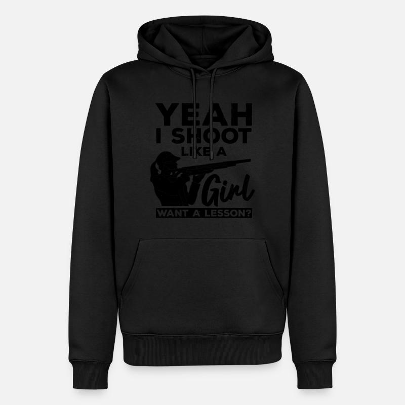Wurfscheibenschießen Sprüche | Skeet Geschenkideen - Männer Premium Bio Hoodie - Schwarz