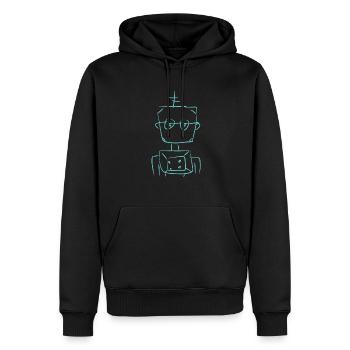 Technologie robotique - Sweat à capuche Premium bio Homme - noir - Devant - Nico (187cm)