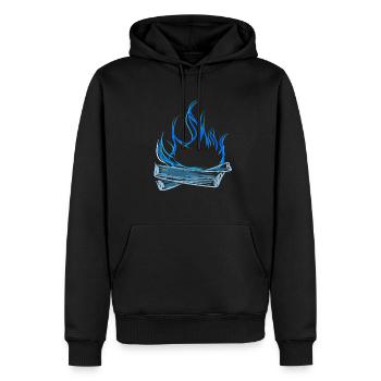 Feu de camp - Sweat à capuche Premium bio Homme - noir - Devant - Nico (187cm)