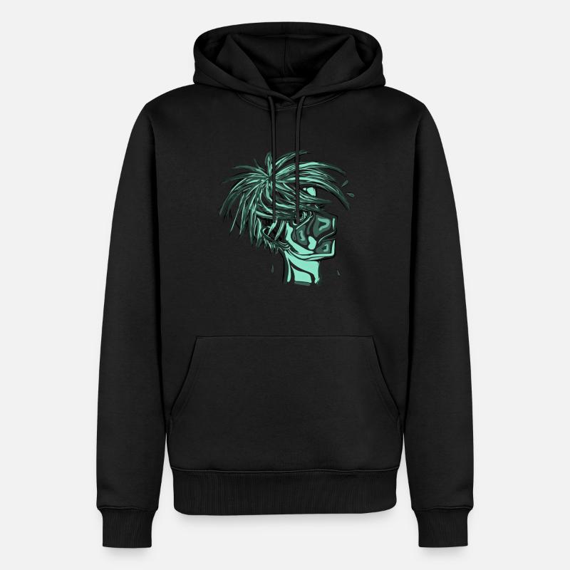 Manga Junge - Männer Premium Bio Hoodie - Schwarz