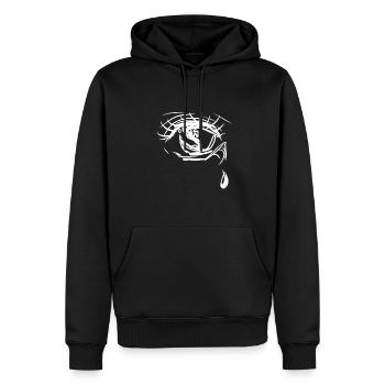 larme triste - Sweat à capuche Premium bio Homme - noir - Devant - Nico (187cm)