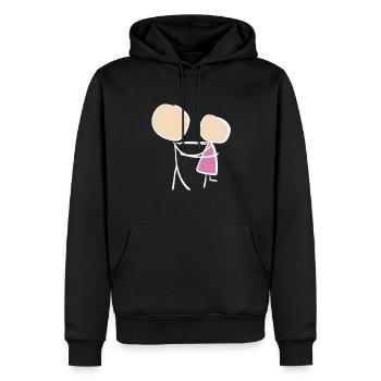 danse cher couple de la Saint-Valentin couples - Sweat à capuche Premium bio Homme - noir - Devant - Nico (187cm)