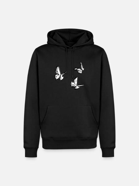 butterfly animals animal symbol - Men’s Premium Organic Hoodie - black