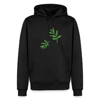 feuilles planter printemps motif naturel feuille - Sweat à capuche Premium bio Homme - noir - Devant - Nico (187cm)