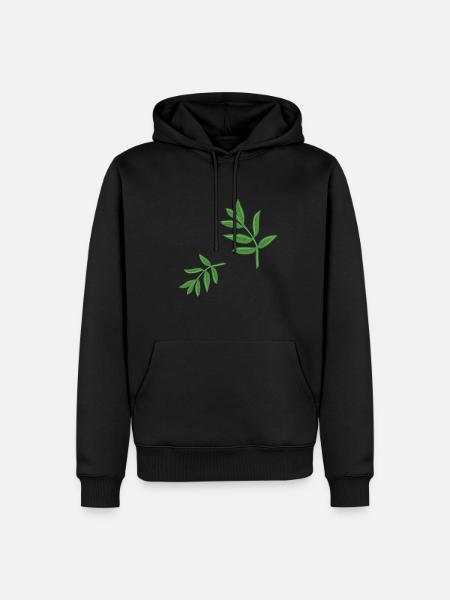 blätter pflanze frühling natur muster blatt - Männer Premium Bio Hoodie - Schwarz