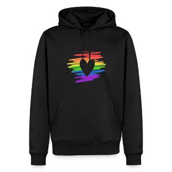 lgbt farben regenbogen flagge herz liebe - Männer Premium Bio Hoodie - Schwarz - Vorne - Nico (187cm)