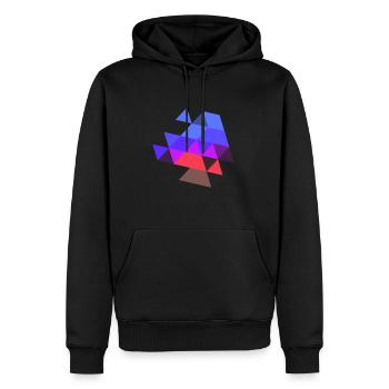 triangle symbol pattern colors purple symbol - Men’s Premium Organic Hoodie - black - Front - Nico (187cm)