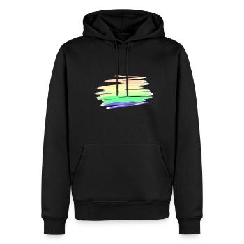 color gradient line stroke - Men’s Premium Organic Hoodie - black - Front - Nico (187cm)