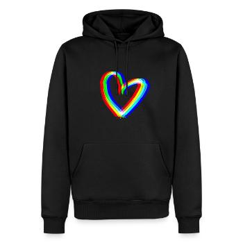 herz effekt 3d symbol liebe - Männer Premium Bio Hoodie - Schwarz - Vorne - Nico (187cm)