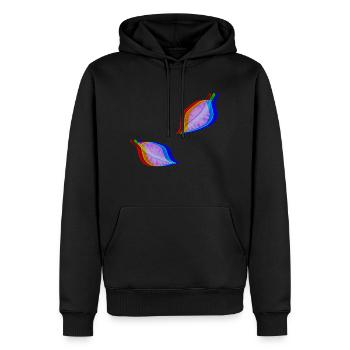 effet feuille 3D - Sweat à capuche Premium bio Homme - noir - Devant - Nico (187cm)