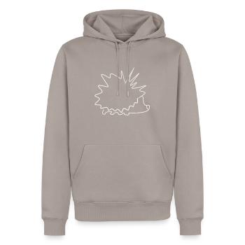 igel umriss cartoon tier symbol - Männer Premium Bio Hoodie - Taupe - Vorne - Nico (187cm)