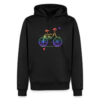 LGBT fahrrad regenbogen farben symbol - Männer Premium Bio Hoodie - Schwarz - Vorne - Nico (187cm)