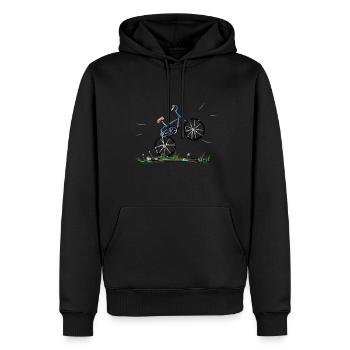 fahrad symbole sportif cyclismes roulent - Sweat à capuche Premium bio Homme - noir - Devant - Nico (187cm)
