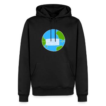 erde planet maske corona schutz - Männer Premium Bio Hoodie - Schwarz - Vorne - Nico (187cm)