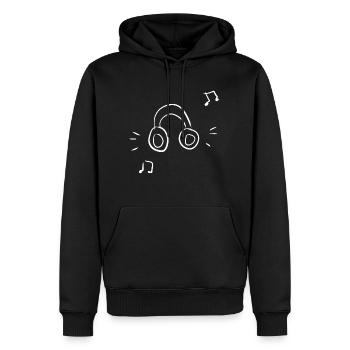 cartoon kopfhörer musik symbol - Männer Premium Bio Hoodie - Schwarz - Vorne - Nico (187cm)