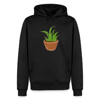 cartoon pflanze natur symbol grass - Männer Premium Bio Hoodie - Schwarz - Vorne - Nico (187cm)