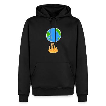 klimaschutz erde cartoon symbol klima - Männer Premium Bio Hoodie - Schwarz - Vorne - Nico (187cm)