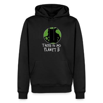 protection du climat changement climatique planète terre b - Sweat à capuche Premium bio Homme - noir - Devant - Nico (187cm)