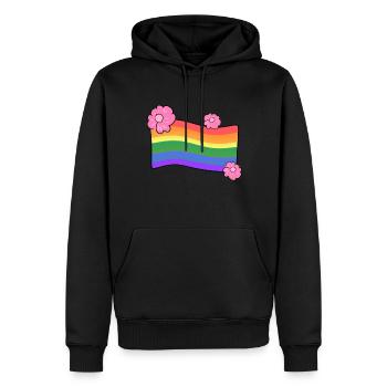lgbt flagge blumen liebe regenbogen - Männer Premium Bio Hoodie - Schwarz - Vorne - Nico (187cm)