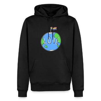 lgbt flagge symbol erde liebe - Männer Premium Bio Hoodie - Schwarz - Vorne - Nico (187cm)